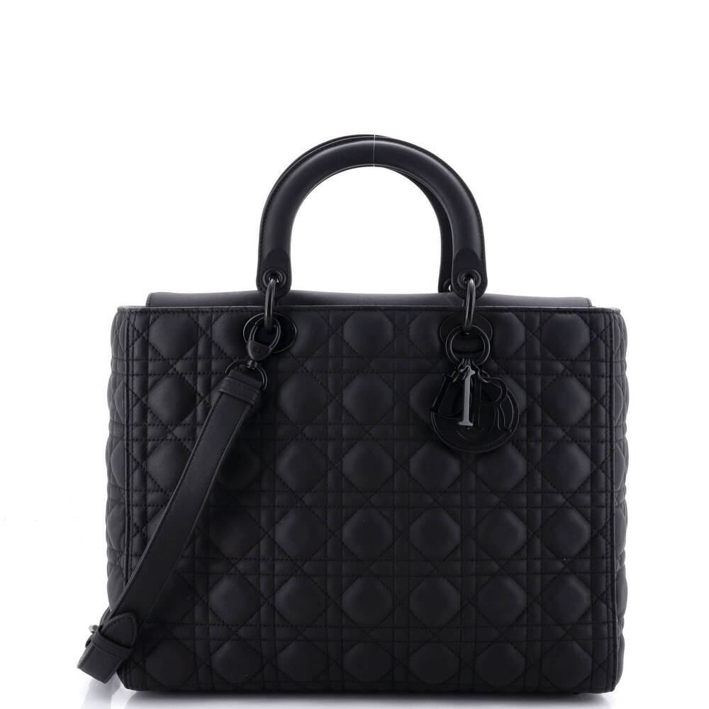 Christian Dior Large Ultra Matte Lady Dior Bag Cannage Quilt Calfskin